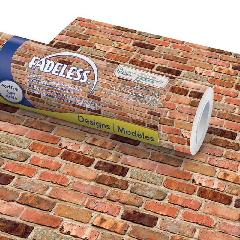 Reclaimed Brick Fadeless Bulletin Board Paper Roll, 4'x12'