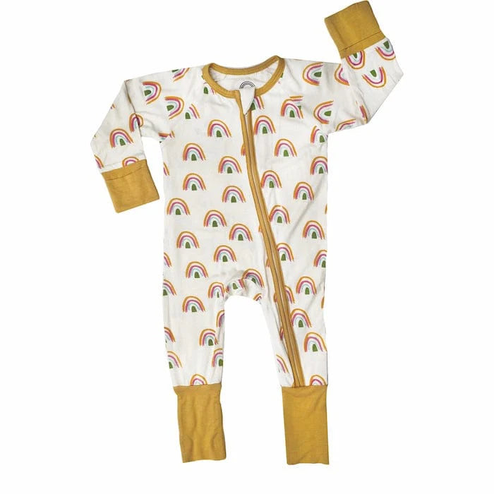 Rainbow Neutral Bamboo Footie Pajamas - Size 18-24 Months