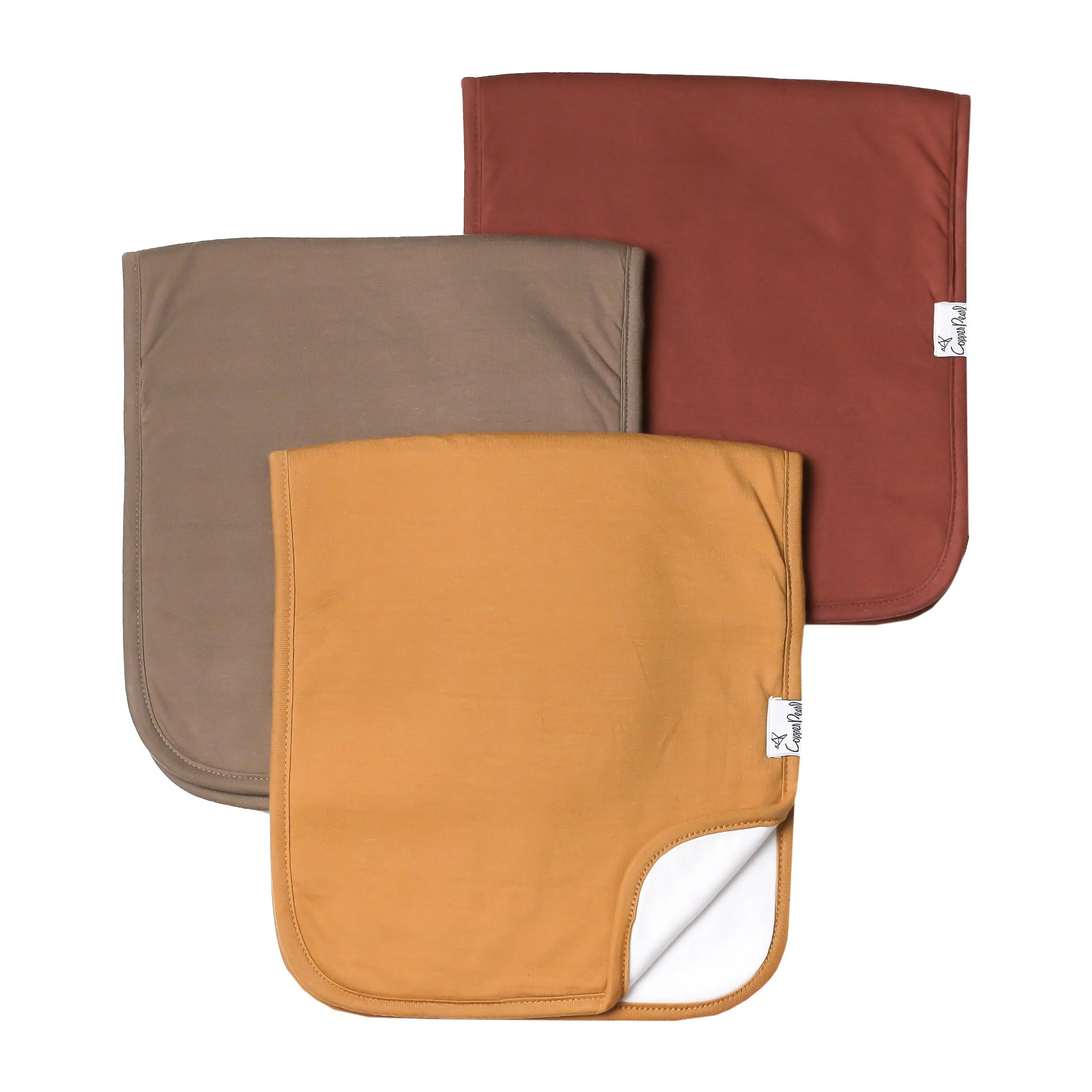 Copper Pearl Dune Premium Burp Cloths 3 Pack