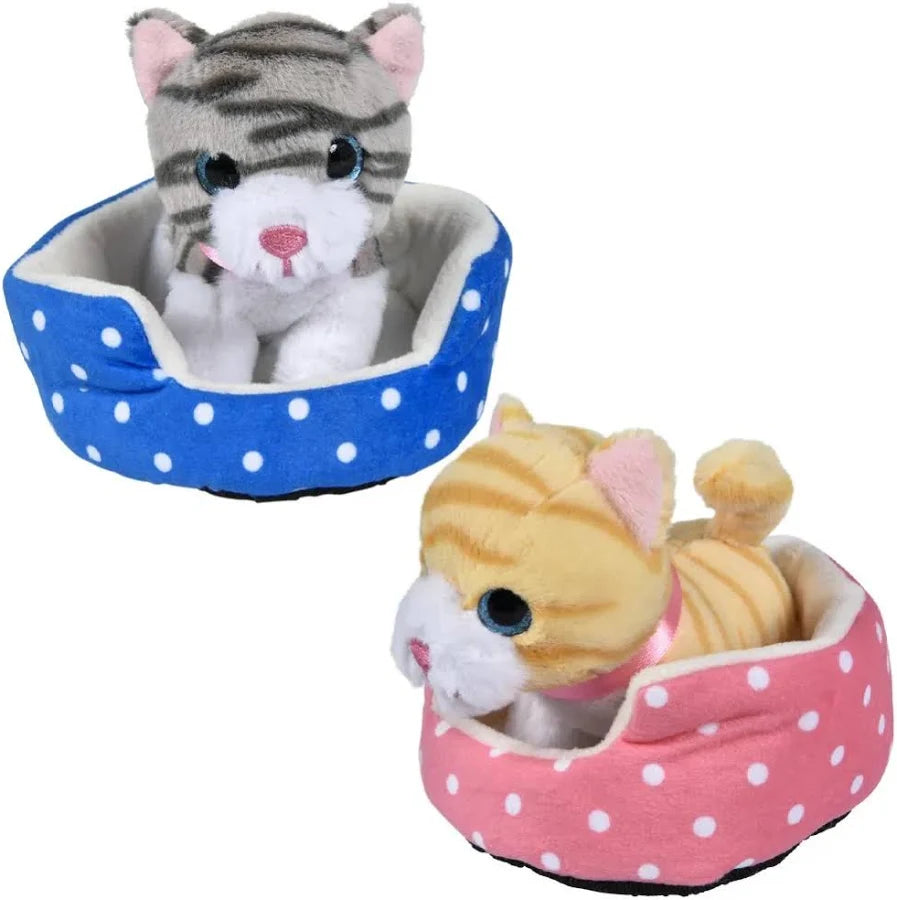 8" Plush Cat In Bed