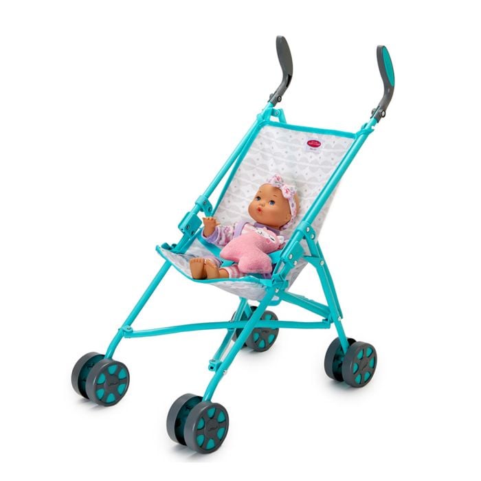 Teal & Grey Doll Umbrella Stroller