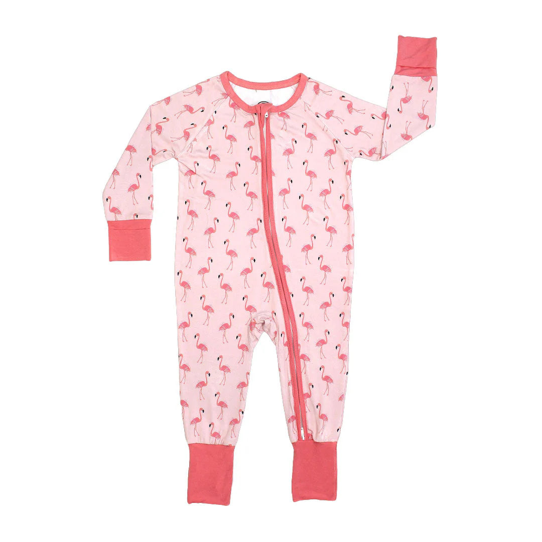 Fancy Flamingo's Bamboo Footie Pajamas