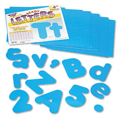 Blue 4-Inch Casual Uppercase Ready Letters