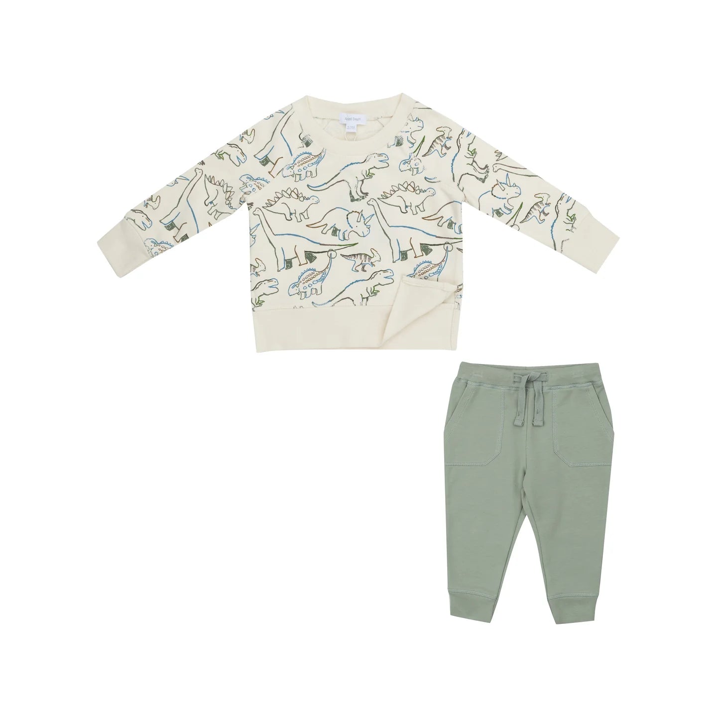 Angel Dear French Terry Artsy Dinos Sweatshirt & Jogger Set