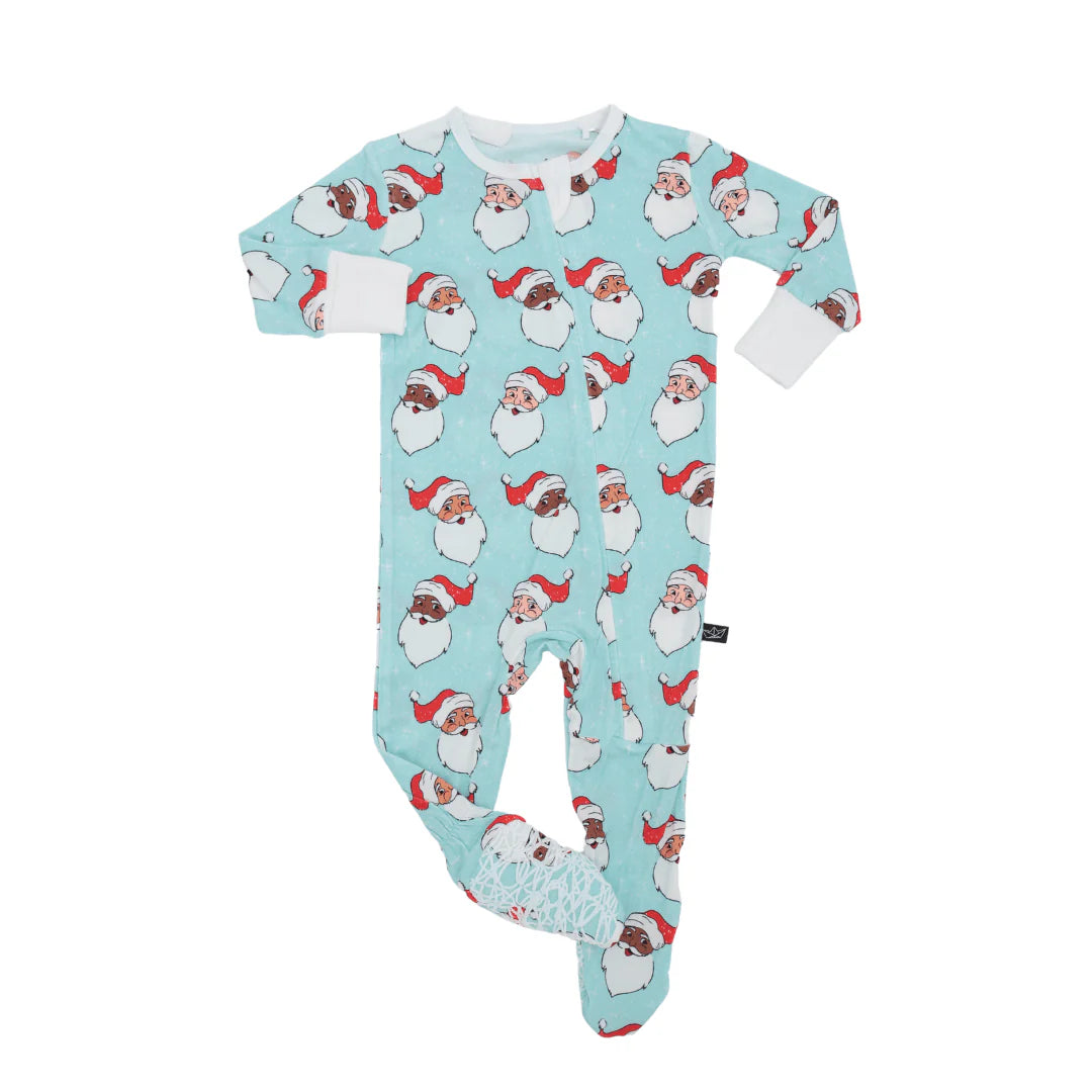 Christmas Pajamas - Vintage Santas Bamboo Footed Sleeper - Size 9-12 Months