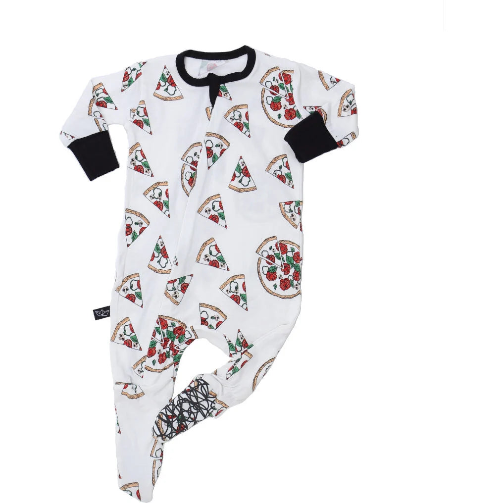Peregrine Kidswear Hipster Pizza Bamboo Footed Sleeper, Size 0-3 Months