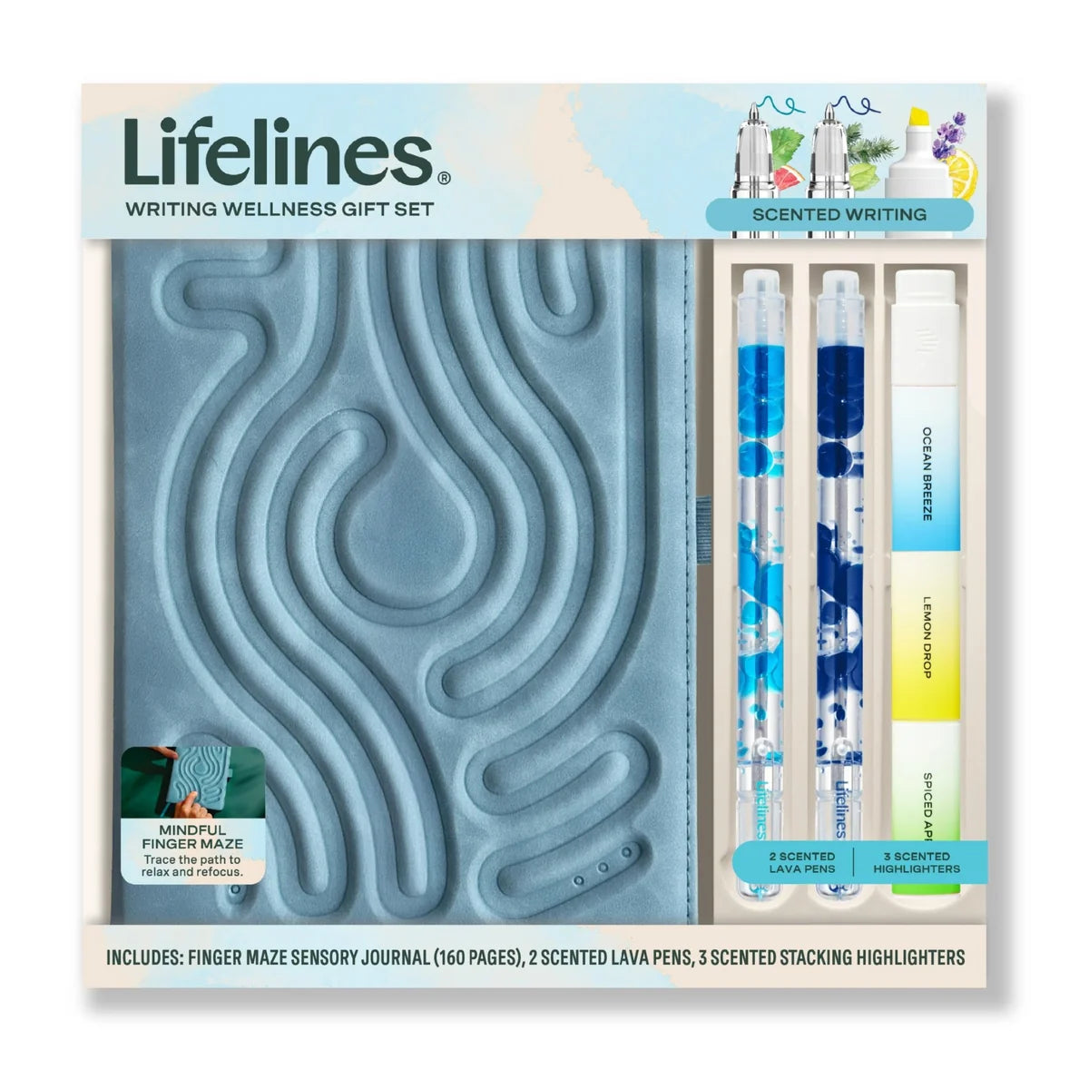 Lifelines Writing Wellness Journaling Gift Set - Blue